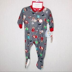 Family Pajamas Baby Happy Pawlidays footie Pajamas,  6-9 months
